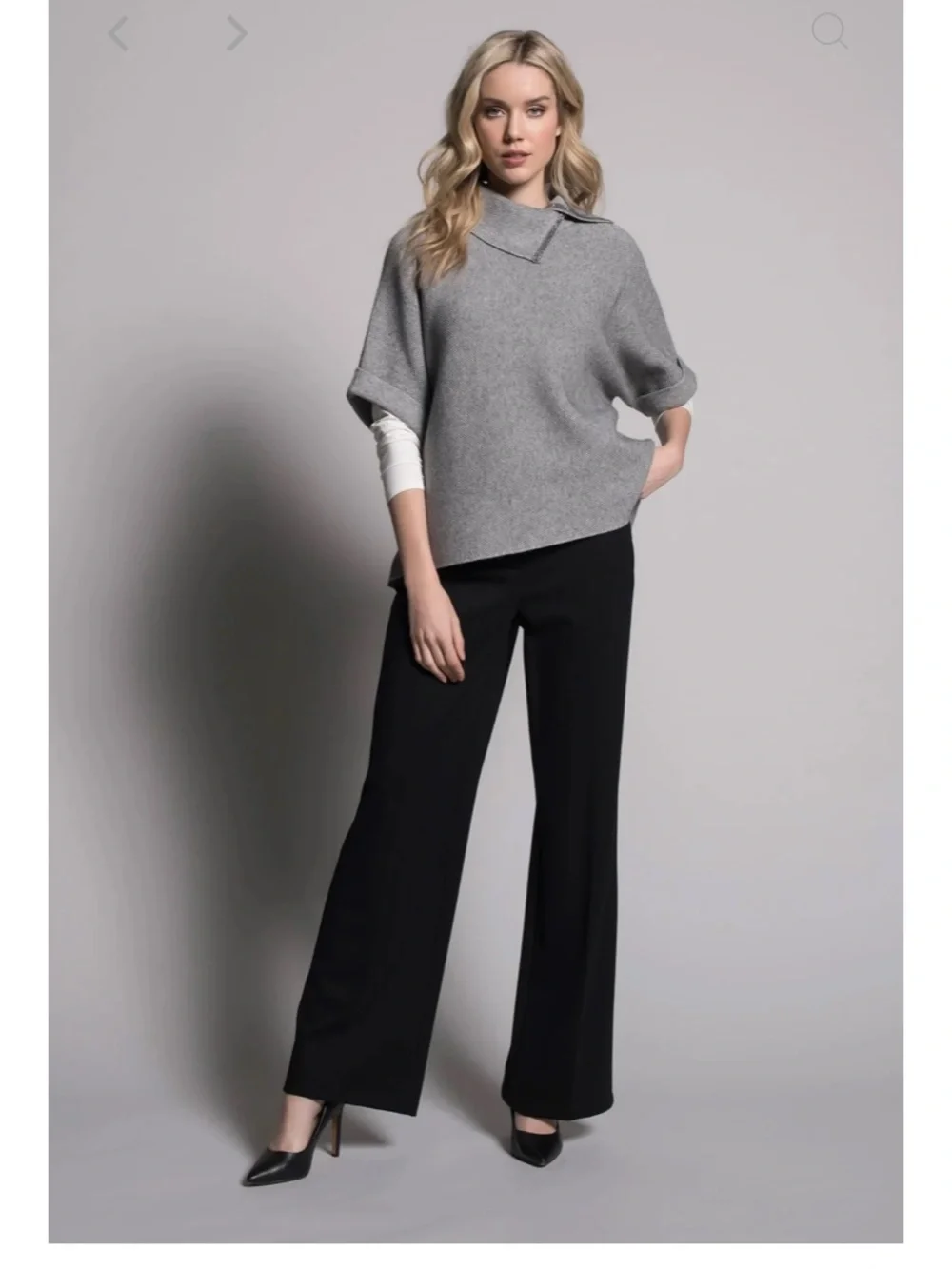 Black Wide-Leg Pull On Elastic waist Trousers - Picture 3 of 6
